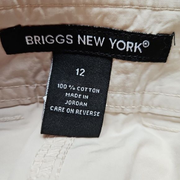 Briggs New York Women's Shorts New sz !2 Cotton Beige 5.5 in inseam - Picture 8 of 11